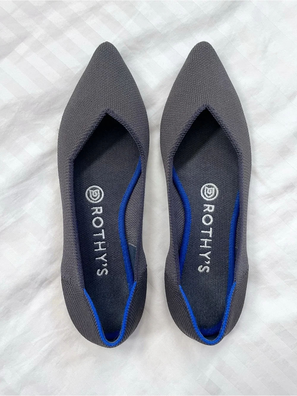 Rothy’s | EUC - The Point Knit Ballet Flats | Charcoal, Size 6.5